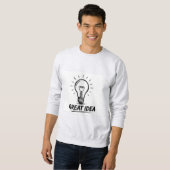 グレートアイデア電球線画Tシャツ スウェットシャツ (正面フル)