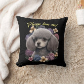 グレートイプードル装飾用クッション&カスタマイズ可能文字 クッション (ブランケット)