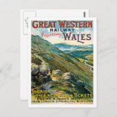 グレートウェスタン鉄道 絵になるウェールズ イギリス ポスター ポストカード (正面/裏面)