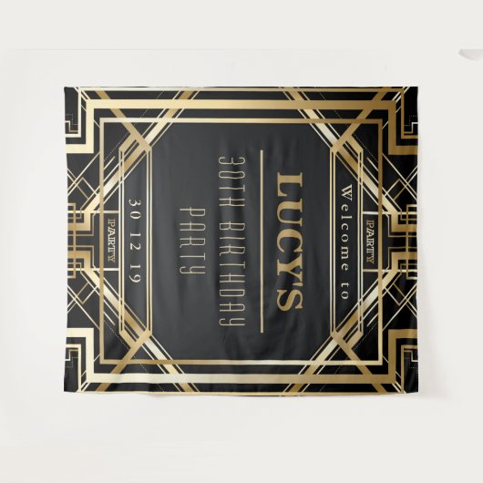 グレートギャツビーパーティーウェディングフォトブース背景 タペストリー (正面(横))