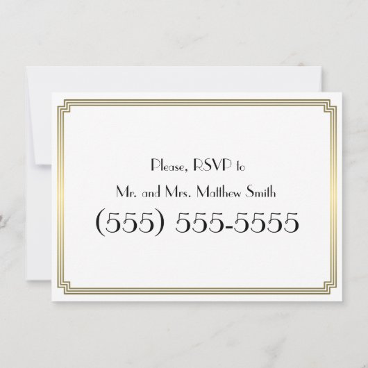 グレートギャツビー アートデコ ウェディング リハーサル ご招待 招待状 (裏面)