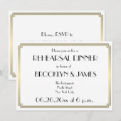 グレートギャツビー アートデコ 結婚式 リハーサル 招待状 (正面/裏面)