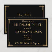 グレートギャツビー アートデコ 結婚式 リハーサル 招待状 (正面/裏面)