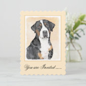 グレートスイスマウンテンドッグ 絵画 - オリジナルアート 招待状 (スタンド正面)