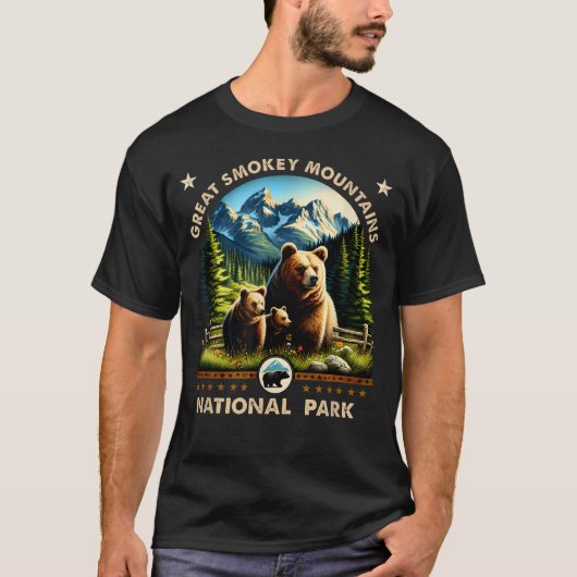 グレートスモーキー山脈国立公園 アメリカグマ Tシャツ (正面)