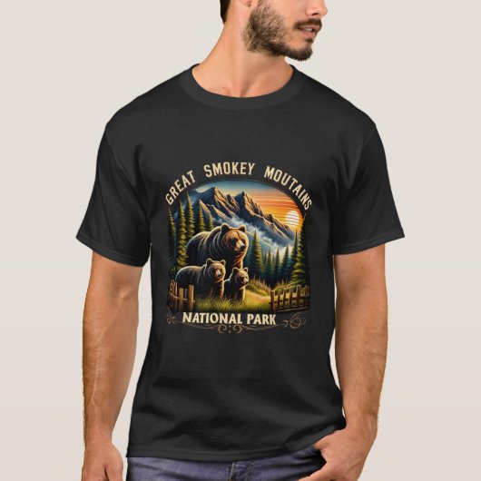 グレートスモーキー山脈国立公園 ブラックベア Tシャツ (正面)