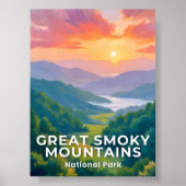 グレートスモーキー山脈国立公園 水彩画 ポスター (正面)