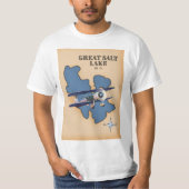 グレートソルトレイク ユタ州 ヴィンテージ スタイル 地図 Tシャツ (正面)