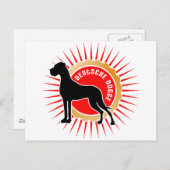 グレートダネスの黒、赤、金ゴールド ポストカード (正面/裏面)