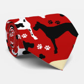 グレートダネスハーレクイン、子犬、ブラックグレートダネス ネクタイ (ロール)