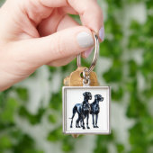 グレートダネス水彩画 キーホルダー (手)