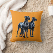 グレートダネス水彩画 クッション (ブランケット)