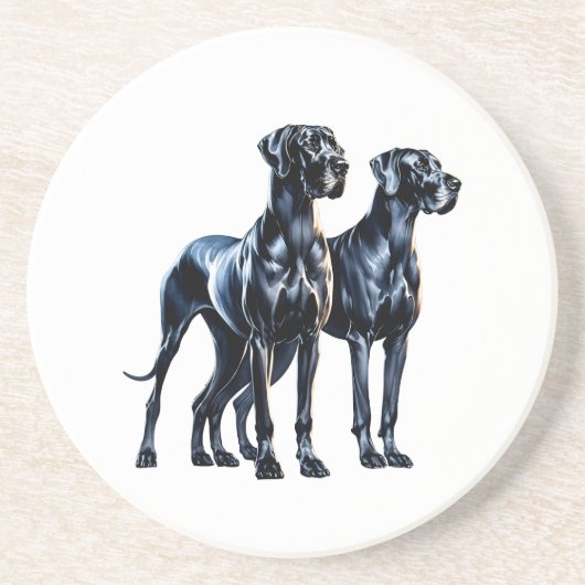 グレートダネス水彩画 コースター (正面)