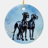 グレートダネス水彩画 セラミックオーナメント (裏面)