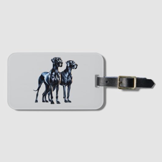 グレートダネス水彩画 ラゲッジタグ (正面横)