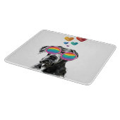 グレートダネドッグとハートバレンタインデー カッティングボード (角)