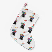 グレートダネドッグとハートバレンタインデー スモールクリスマスストッキング (正面 (吊り時))