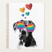 グレートダネドッグとハートバレンタインデー プランナー手帳 (正面)