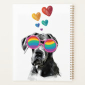 グレートダネドッグとハートバレンタインデー プランナー手帳 (裏面)