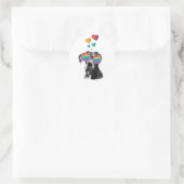 グレートダネドッグとハートバレンタインデー ラウンドシール (バッグ)