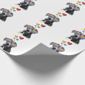 グレートダネドッグとハートバレンタインデー ラッピングペーパー (角)