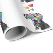 グレートダネドッグとハートバレンタインデー ラッピングペーパー (ロールコーナー)