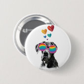 グレートダネドッグとハートバレンタインデー 缶バッジ (正面&裏面)