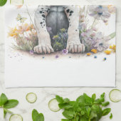 グレートダネドッグママフローラ キッチンタオル (折り畳み)