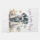 グレートダネドッグママフローラ キッチンタオル (横)