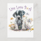 グレートダネドッグママフローラ ポストカード (正面)