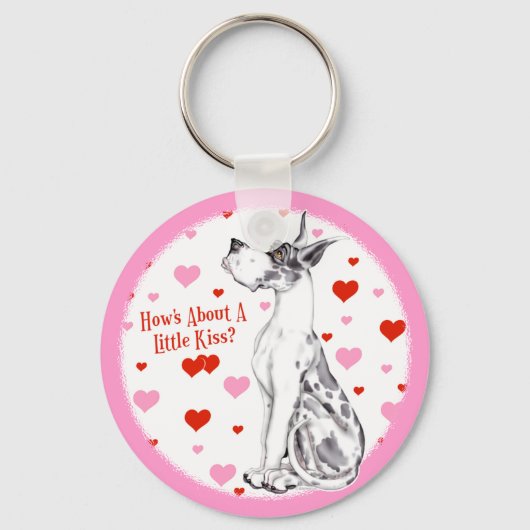 グレートダネハーレクインバレンタインデーキス キーホルダー (正面)