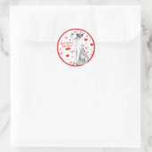 グレートダネハーレクインバレンタインデーキス ラウンドシール (バッグ)