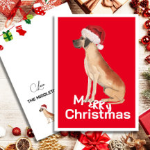 グレートダンおもしろいドッグクリスマスサンタハットホリデー