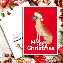 グレートダンおもしろいドッグクリスマスサンタハットホリデー