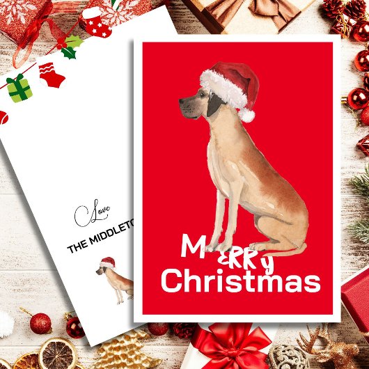 グレートダンおもしろいドッグクリスマスサンタハットホリデー