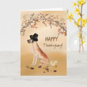 グレートダンおもしろいピルグハットサンクスギビング カード (黄色い花)