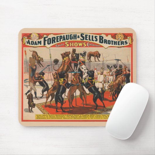 グレートダンのサーカスポスターとトレーナー マウスパッド (マウス)