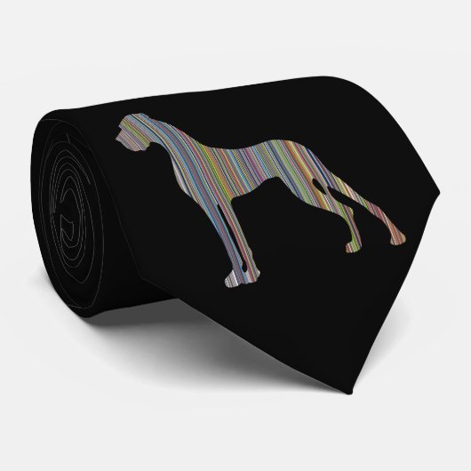 グレートダンイラストレーションパステル色が並ぶ ネクタイ (ロール)