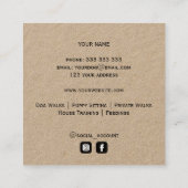 グレートダンドッグウォーカートレーナーパピーシッティングクラフト スクエア名刺 (裏面)