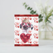 グレートダンハートドッグラバーバレンタインギフト シーズンポストカード (スタンド正面)
