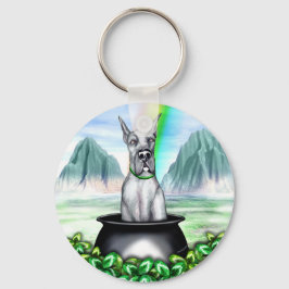 グレートダンブルーポットO金ゴールド キーホルダー