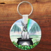 グレートダンブルーポットO金ゴールド キーホルダー (正面)