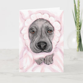 グレートダンベビーブラックガールアナウンスメント 案内状