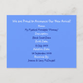 グレートダンベビーブラックボーイアナウンスメントポストカード 案内ポストカード (裏面)