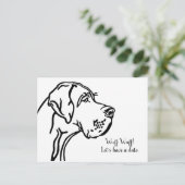 グレートダンポートレートスケッチ ポストカード (スタンド正面)