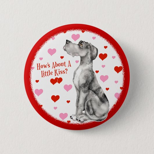 グレートダンメルルUCキスボタン 缶バッジ (正面)