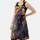 グレートダン不気味ドッグハロウィンウィッチカボチャ エプロン (インサイチュ)