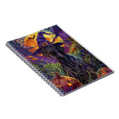 グレートダン不気味ドッグハロウィンウィッチカボチャ ノートブック (右側)