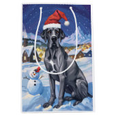 グレートダン冬ワンダーランドクリスマスジョイ ミディアムペーパーバッグ (正面)