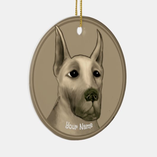 グレートダン名前をカスタムする セラミックオーナメント (右)